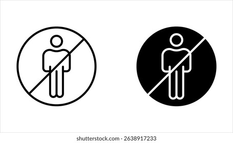 No Entry for People Icon set, vector illustration on white background.