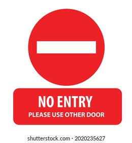 No entry please use other door vector sign symbol 