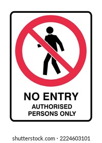  No Entry - Prohibition Signs- No Smoking  Flammable - Authorised Person Only, Access, Permission.