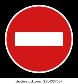 Kein rotes Straßenschild. Vektorgrafik