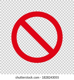 no entry restriction sign forbidding parking etc. Red round sign isolated on transparent background. Vector EPS 10