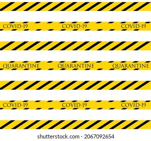 
No entry ribbons covid 19. Vector illustration
