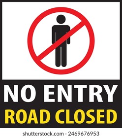 No entry road closed danger warning sign vector