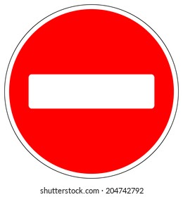 No Entry Road Sign On White Stock Vector (Royalty Free) 204742792 ...