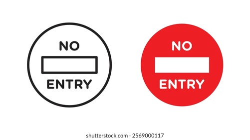 No entry road sign vector set vector graphics designs