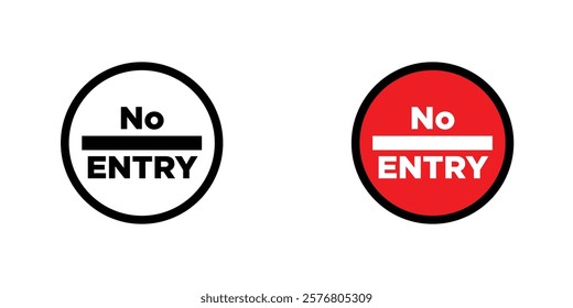 No entry road sign vector pack for web designs