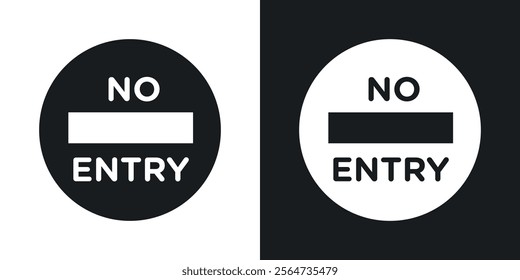 No entry road sign vectors in flat syle