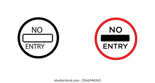 No entry road signs. vector signs set