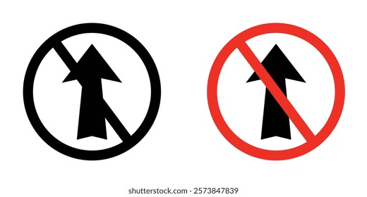 No entry road signs vector set
