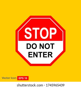 No entry sign. No access label. Vector illustration