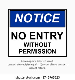 Sin signo de entrada. Sin etiqueta de acceso. Ilustración del vector
