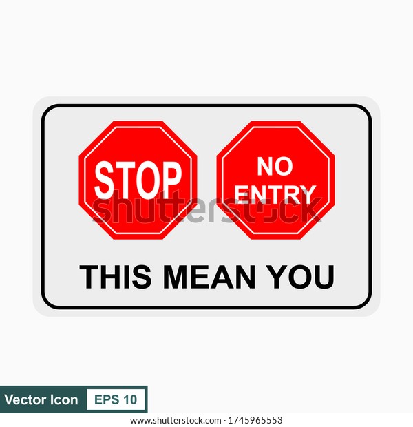 No Entry Sign No Access Label Stock Vector (Royalty Free) 1745965553 ...