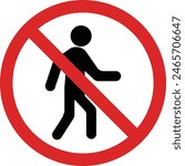 No entry sign . No access for pedestrians prohibition sign . Do enter icon vector