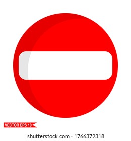 
No Entry Sign From All Directions. Sign Vector Is Prohibited From Entering