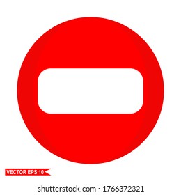 
No Entry Sign From All Directions. Sign Vector Is Prohibited From Entering