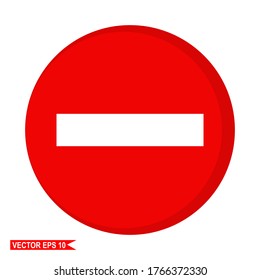 
No Entry Sign From All Directions. Sign Vector Is Prohibited From Entering