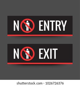 No Entry Sign Board Design in Minimal Style