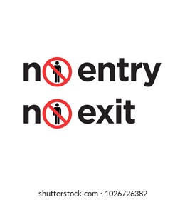 No Entry Sign Board Design in Minimal Style