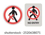 No Entry Sign Board for Staff Only. Stop Unauthorized Access. Isolated Vector Illustration for Authorized Personnel.