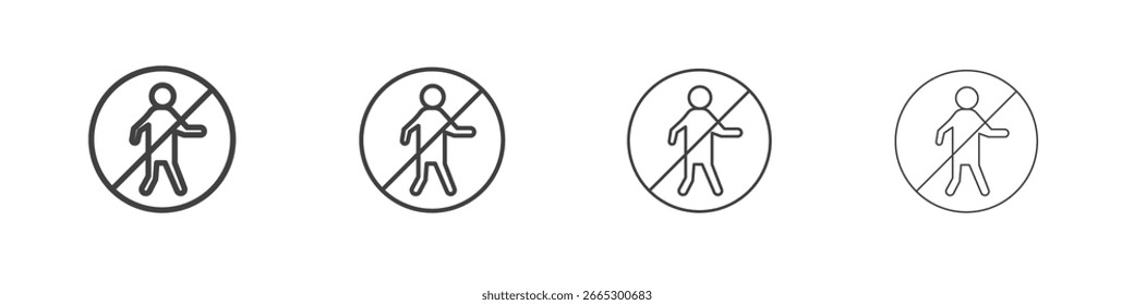 No hay diseño de símbolo de contorno de concepto de letrero de entrada.