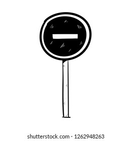 no entry sign doodle icon vector drawing 