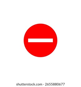 No hay letrero de entrada. Símbolo de acceso prohibido. Vector del círculo rojo. Ilustración de prohibición de tráfico.