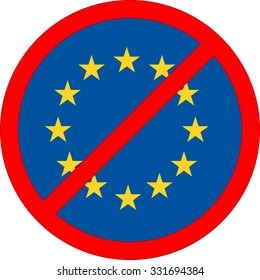 Kein Einreisezeichen vor der EU-Flagge