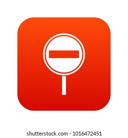 No entry sign icon digital red for any design isolated on white vector illustration