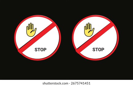 Icono de signo de no entrada. Diseño de Vector rojo cruzado