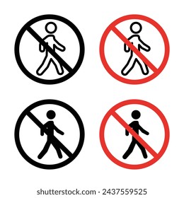 No hay ningún icono de signo de entrada establecido. Prohibido Acceder y denegar símbolo vectorial de entrada en un estilo de relleno negro y contorno. Señal de prohibición de cruce de umbral.