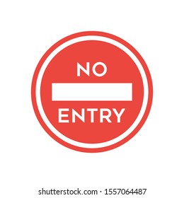 No entry sign icon. simple silhouette flat style vector illustration on white background.