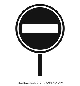 No entry sign icon. Simple illustration of no entry sign vector icon for web
