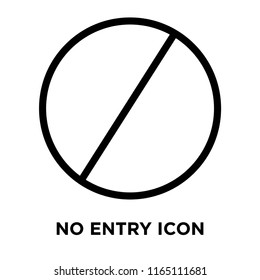 No entry Sign icon vector isolated on white background, No entry Sign transparent sign