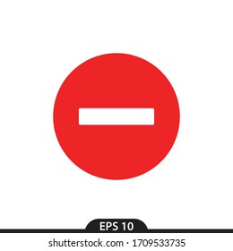 No entry sign icon vector simple design