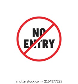 No entry sign icon. vector illustration