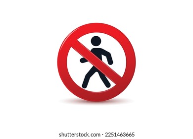 No Entry Sign Icon Vector Illustration