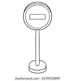 no entry sign illustration hand drawn outline vector