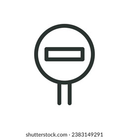No entry sign isolated icon, stop road sign vector icon with editable stroke