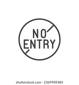 No entry sign line icon. linear style sign for mobile concept and web design. No entry, prohibited outline vector icon. Symbol, logo illustration. Vector graphics
