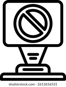 No Entry Sign Line Vector Icon Design