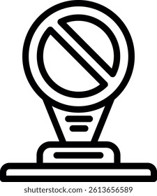 No Entry Sign Line Vector Icon Design