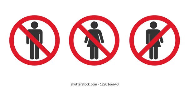 No entry sign no men no women no transgender