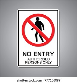 No Entry sign on gray background, Symbol, Attracting attention,Compulsory, Idea for graphic,web design and presentation, EPS10.