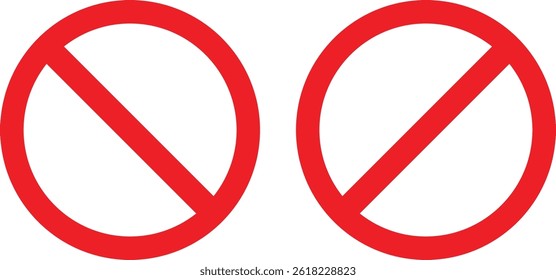 No Entry Sign, Red Circle with Diagonal Line