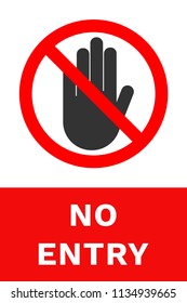 NO ENTRY sign. Restricted area. Vector.