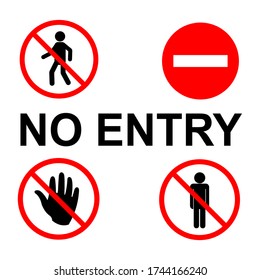 No Entry Sign Set No Access Stock Vector (Royalty Free) 1744166240 ...
