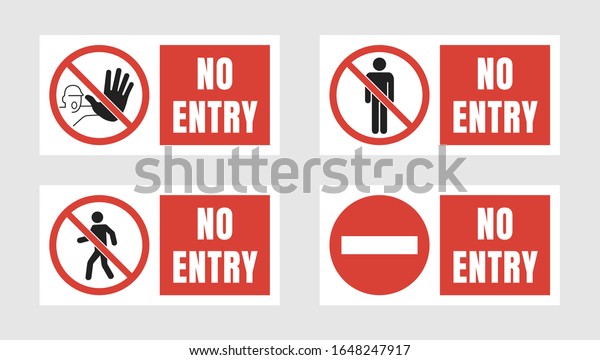 no\
entry sign set, no people allowed labels and\
stickers