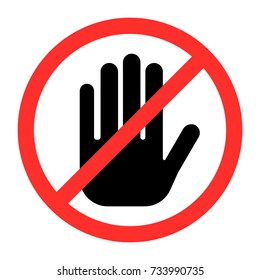 no entry sign, stop hand sign vector 