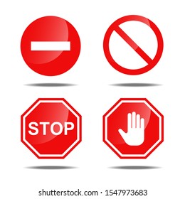 No Entry Sign Stop Sign Icon Stock Vector (Royalty Free) 1547973683 ...