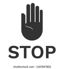 NO ENTRY sign. STOP label. Vector.